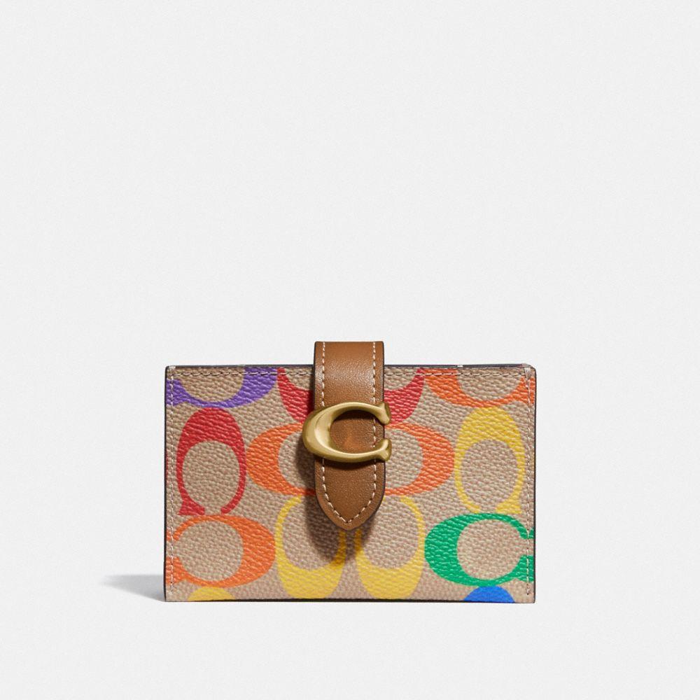 COACH Accordion Card Case In Rainbow Signature Canvas Lyst