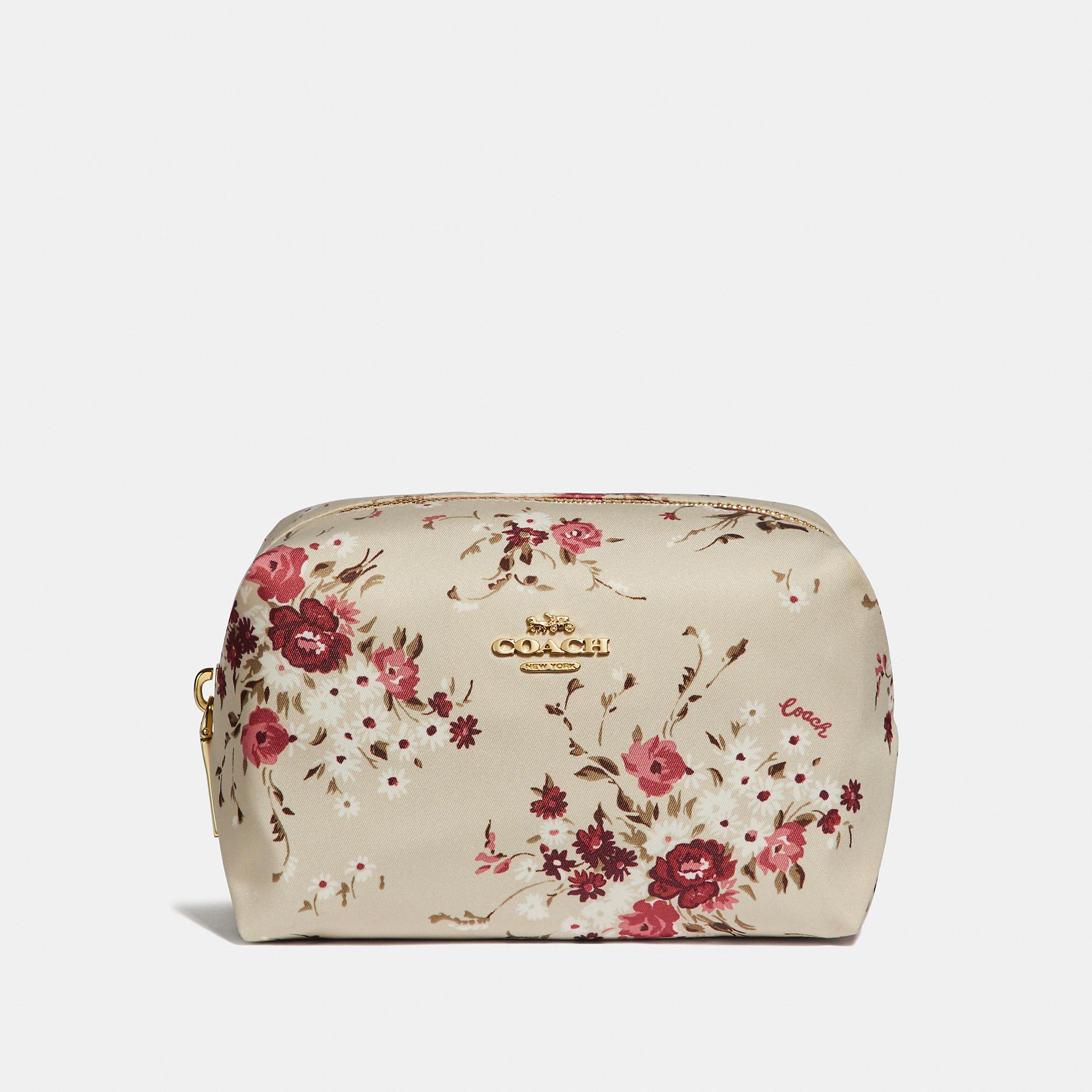 COACH Small Boxy Cosmetic Case With Floral Bundle Print | Lyst