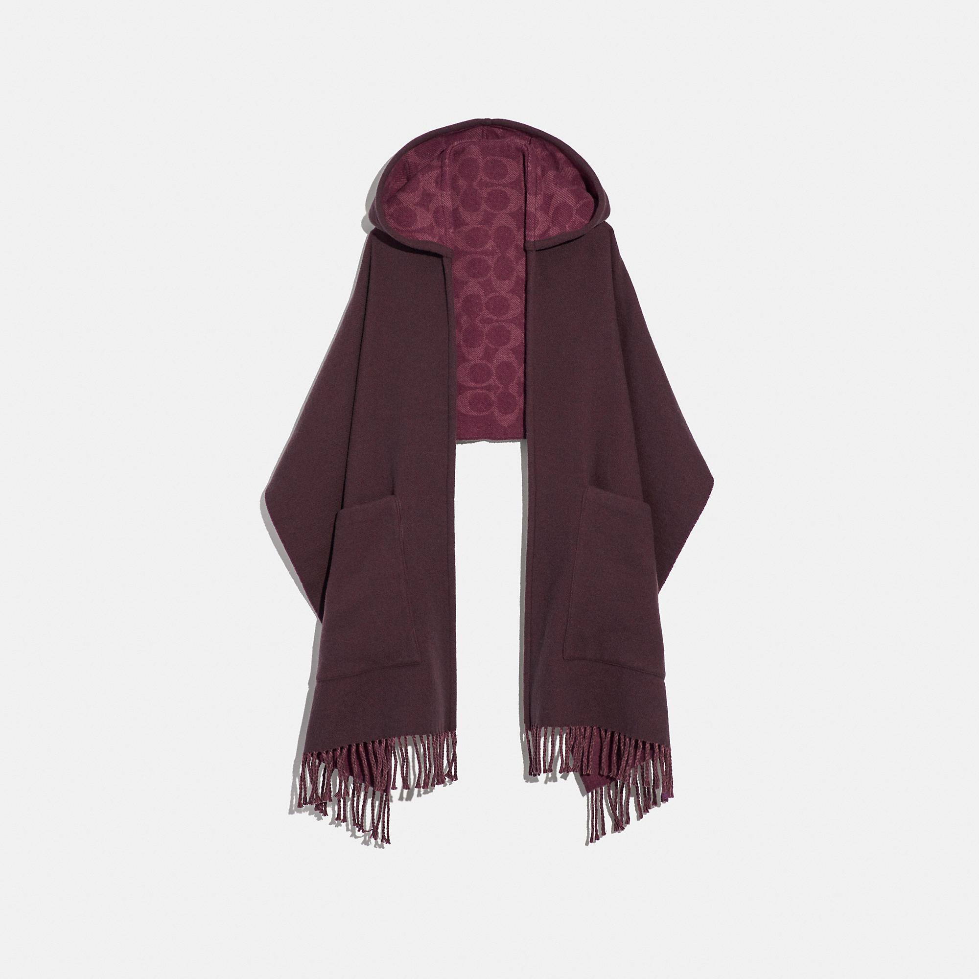 coach oversized muffler with pockets