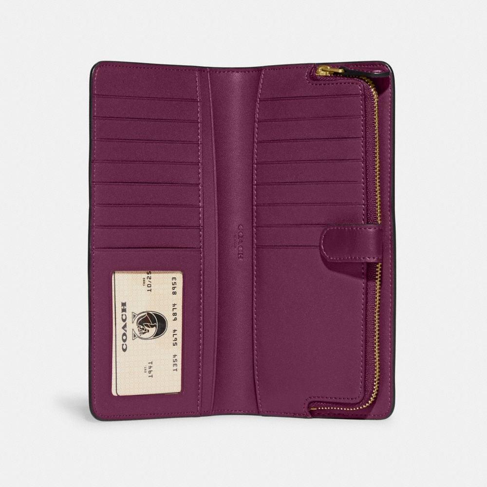 COACH Skinny Wallet in Purple | Lyst