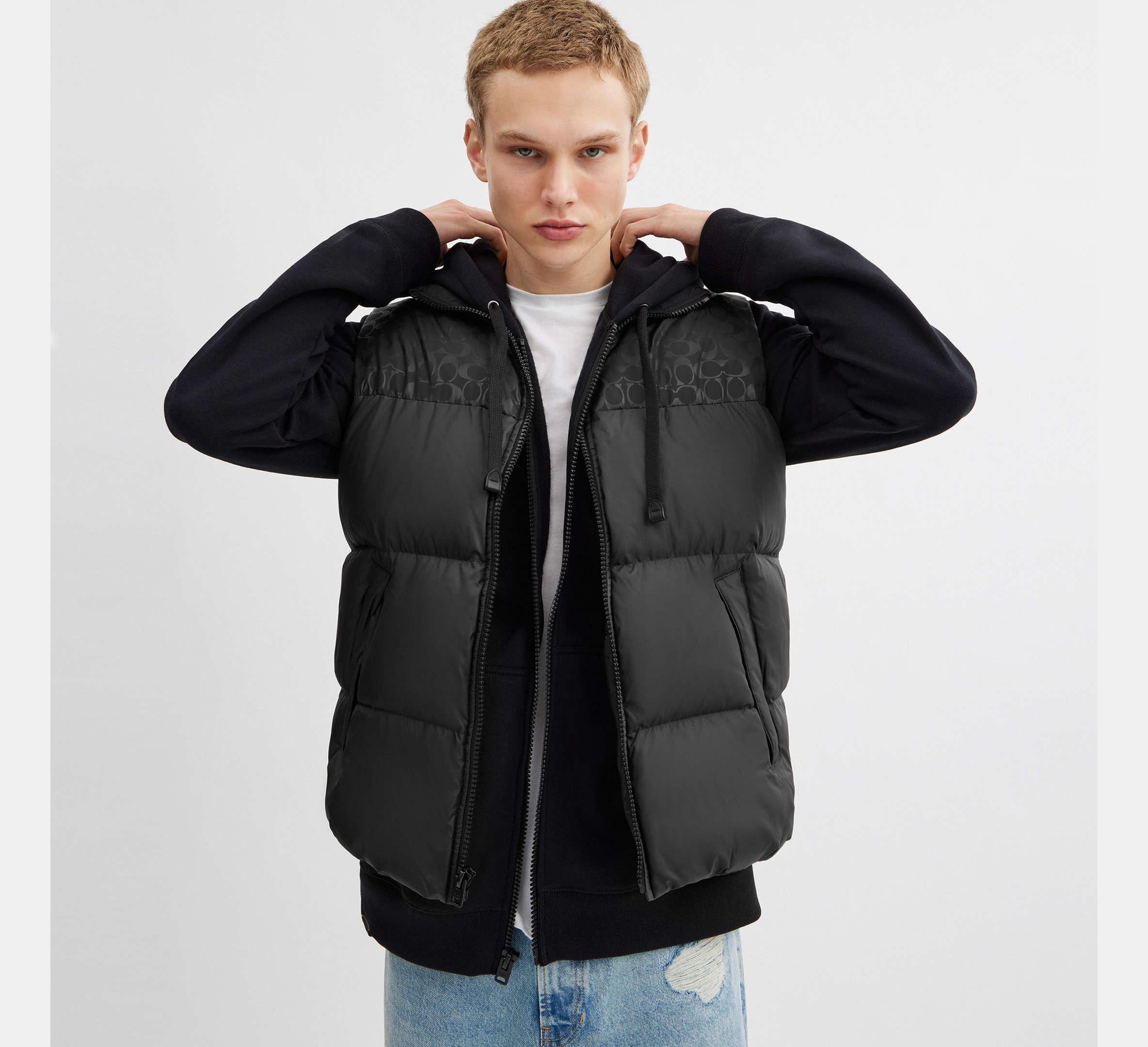 COACH Down Puffer Vest In Recycled Polyester in Black for