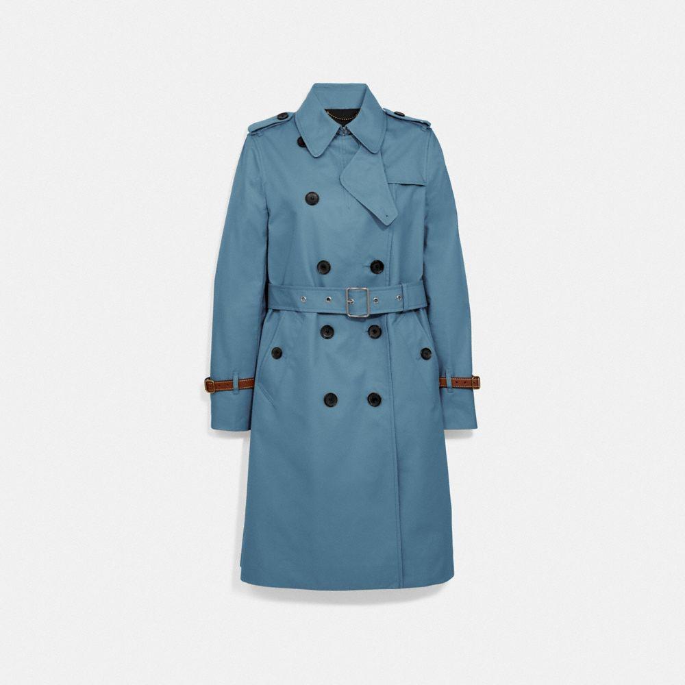 COACH Cotton Trench Coat in Chambray (Blue) - Lyst