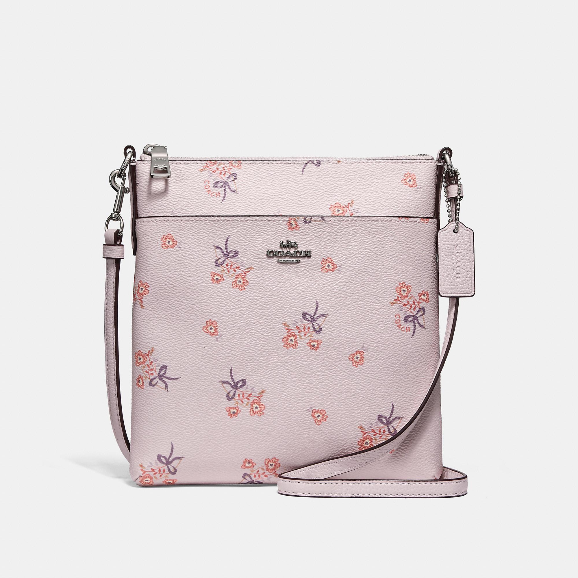 COACH Kitt Messenger Crossbody With Floral Bow Print in Pink | Lyst