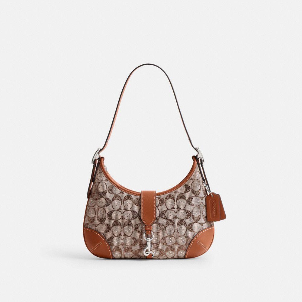 COACH Hamptons Hobo Bag In Crystal Signature Jacquard in White Lyst