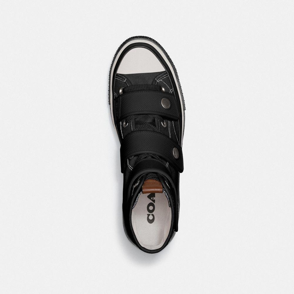 COACH Canvas High Top Button Up Sneaker 