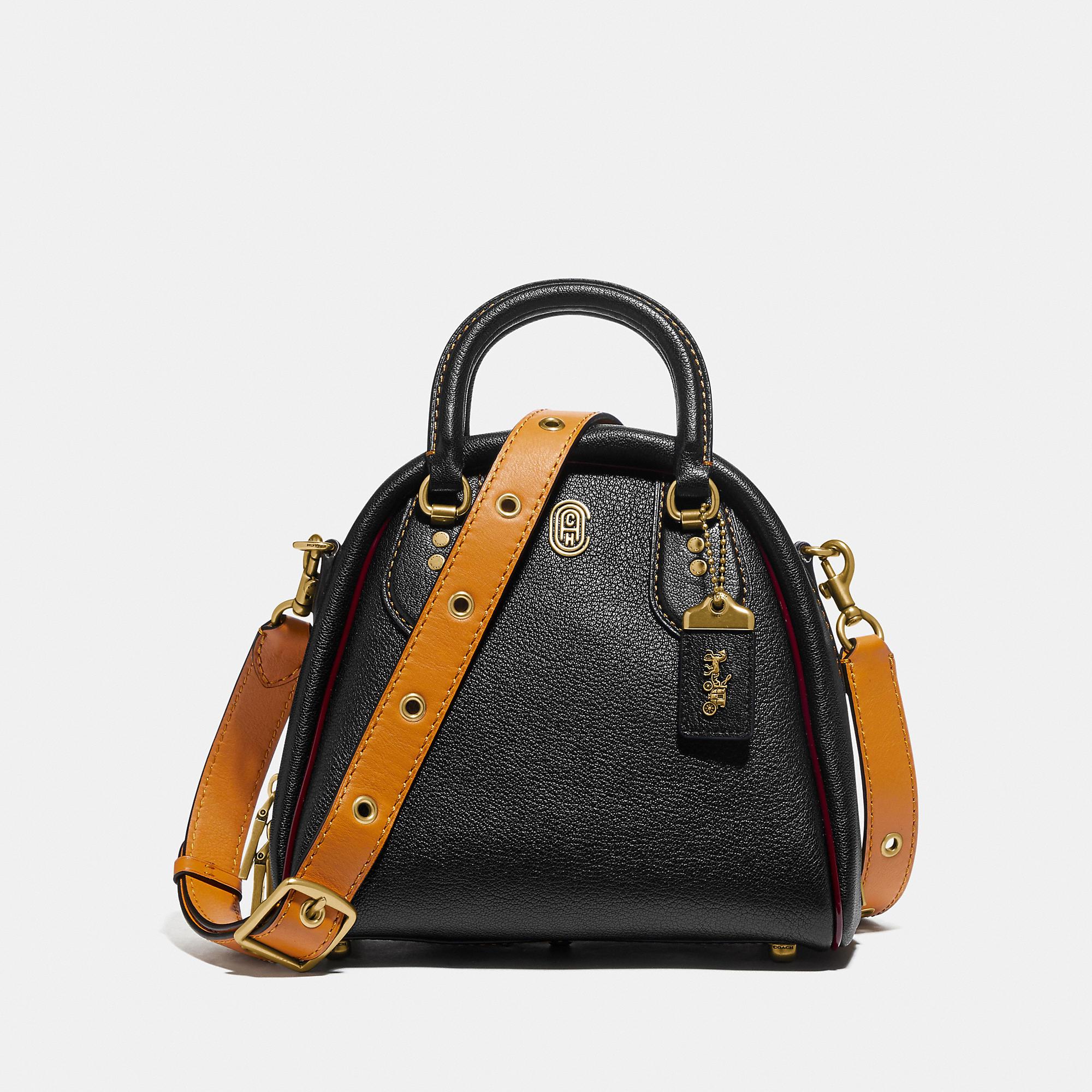 COACH Marleigh Satchel In Colorblock With Patch in Black | Lyst