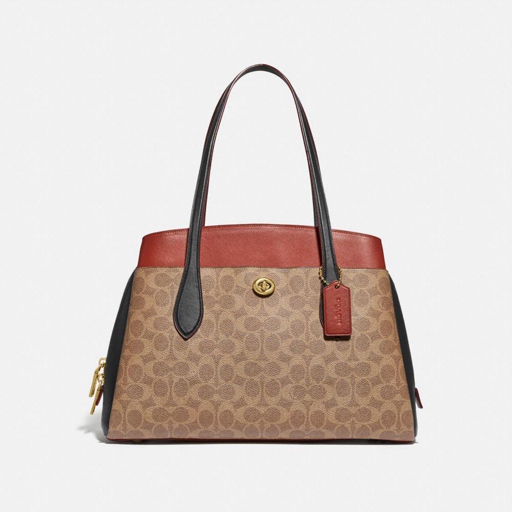 COACH Lora Carryall In Colorblock Signature Canvas in Brown | Lyst Canada