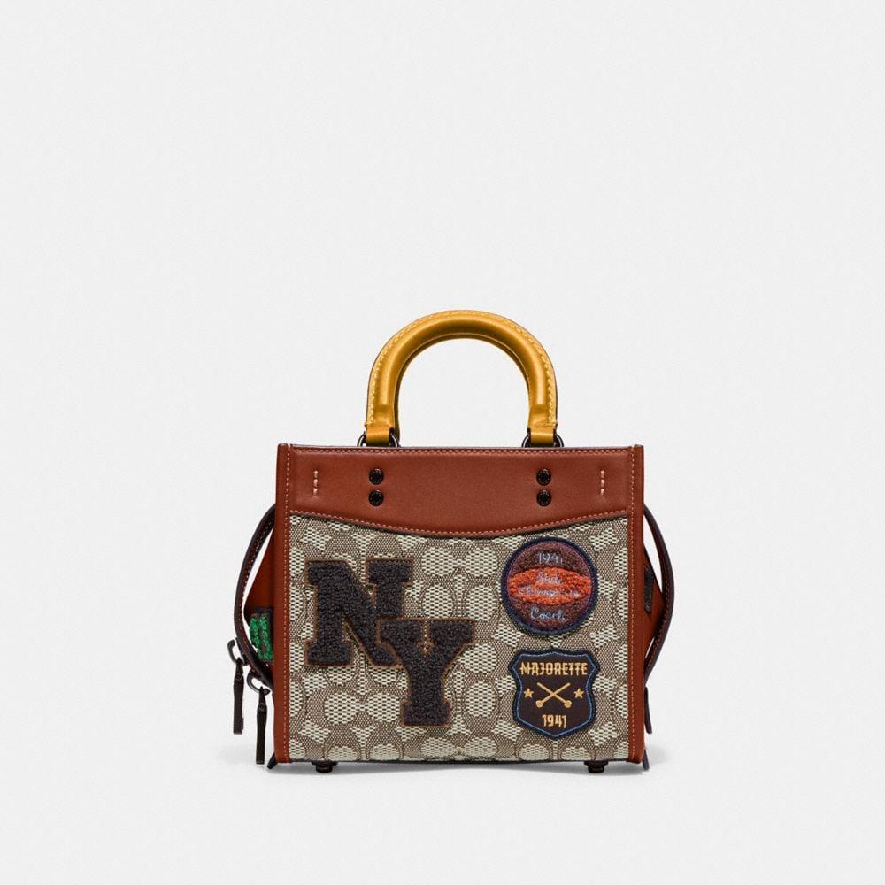 COACH Rogue 20 In Signature Textile Jacquard With Varsity Patches in