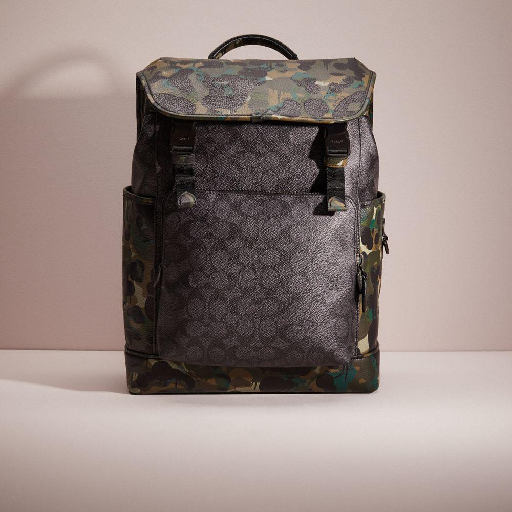 COACH Restored League Flap Backpack In Signature Canvas With Camo Print