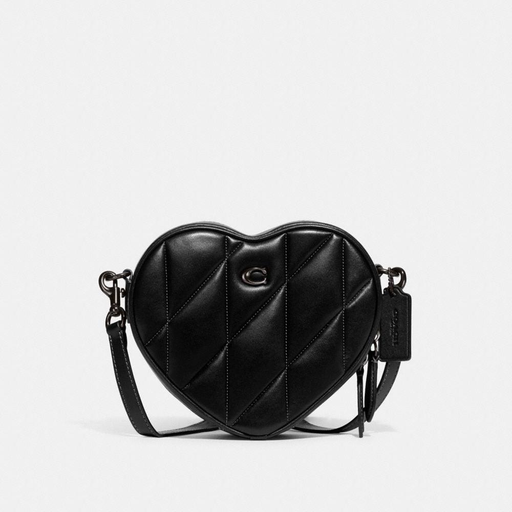 COACH Heart Crossbody With Quilting in Black | Lyst Canada