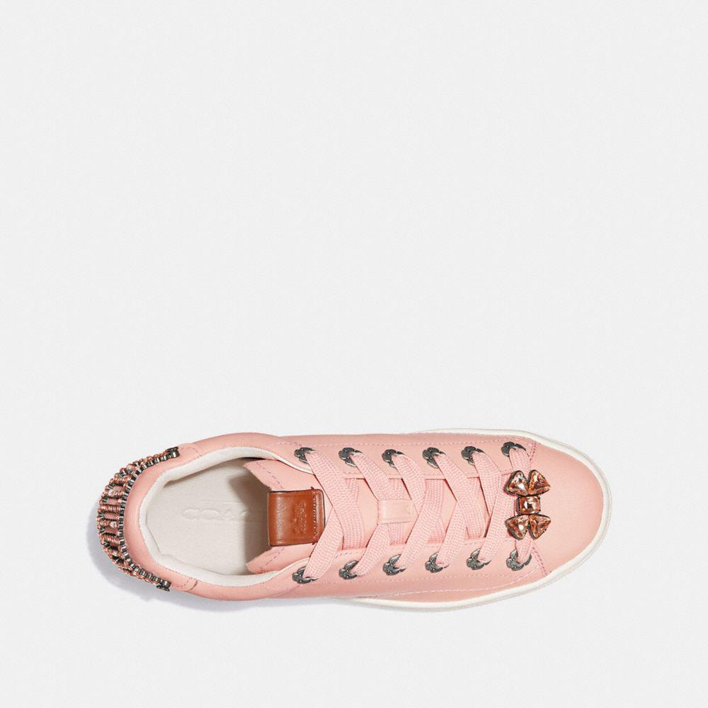 c101 low top sneaker with tea rose eyelets