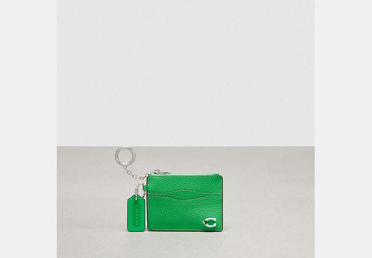 【COACH】Wavy Zip Card Case With Key Ring In Pebbled Leather Coach Wavy Zip Card Case With Key Ring Coachtopia Leather