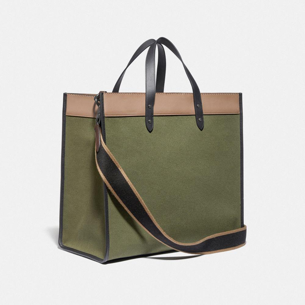 COACH Leather Field Tote 40 In Colorblock in Green for Men - Lyst