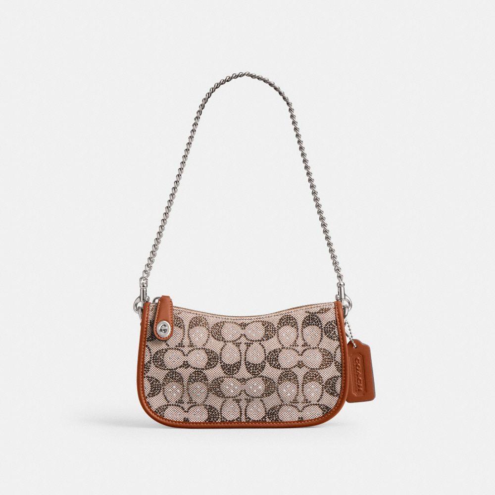 COACH Swinger Bag 20 With Chain In Crystal Signature Jacquard in