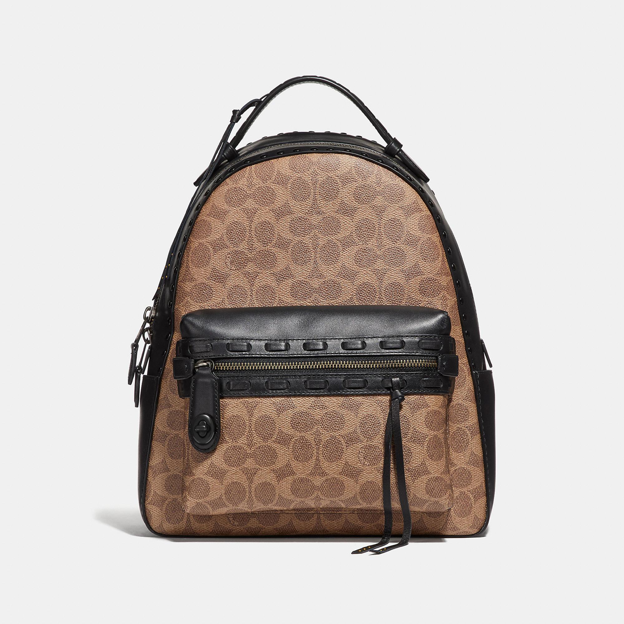 Lyst - Coach Campus Backpack In Signature Canvas With Whipstitch in Black