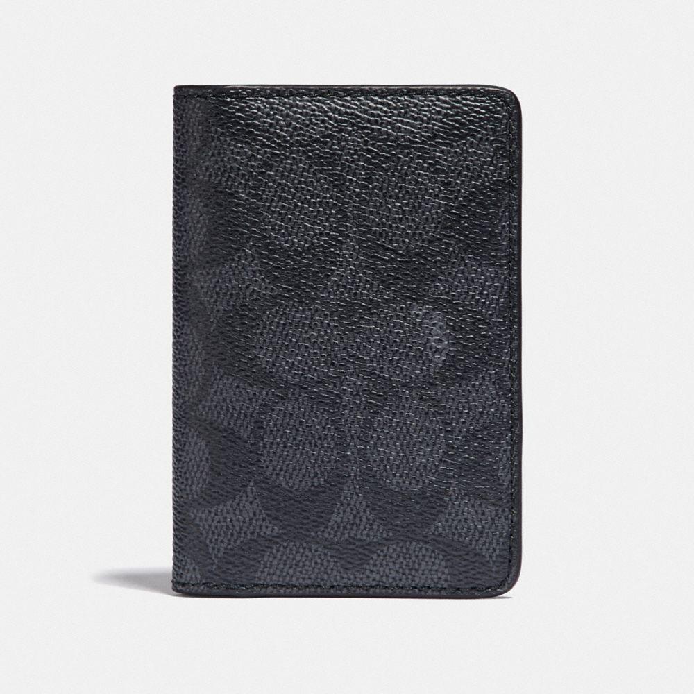 Charcoal Check Money Clip Card Case - Men