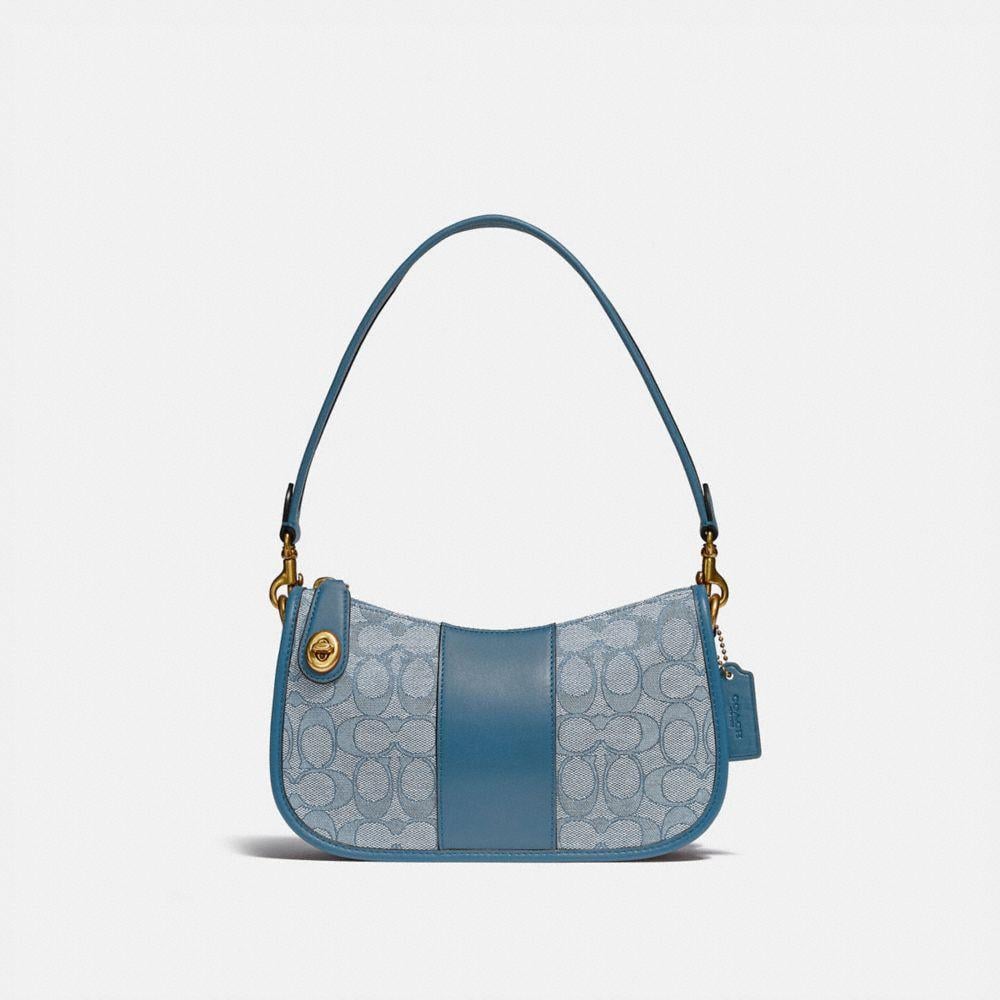 COACH Swinger Bag In Signature Jacquard in Blue | Lyst