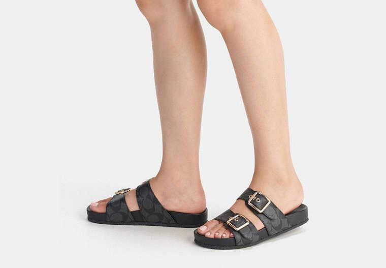 COACH Allanah Sandal In Signature Canvas in Black Lyst
