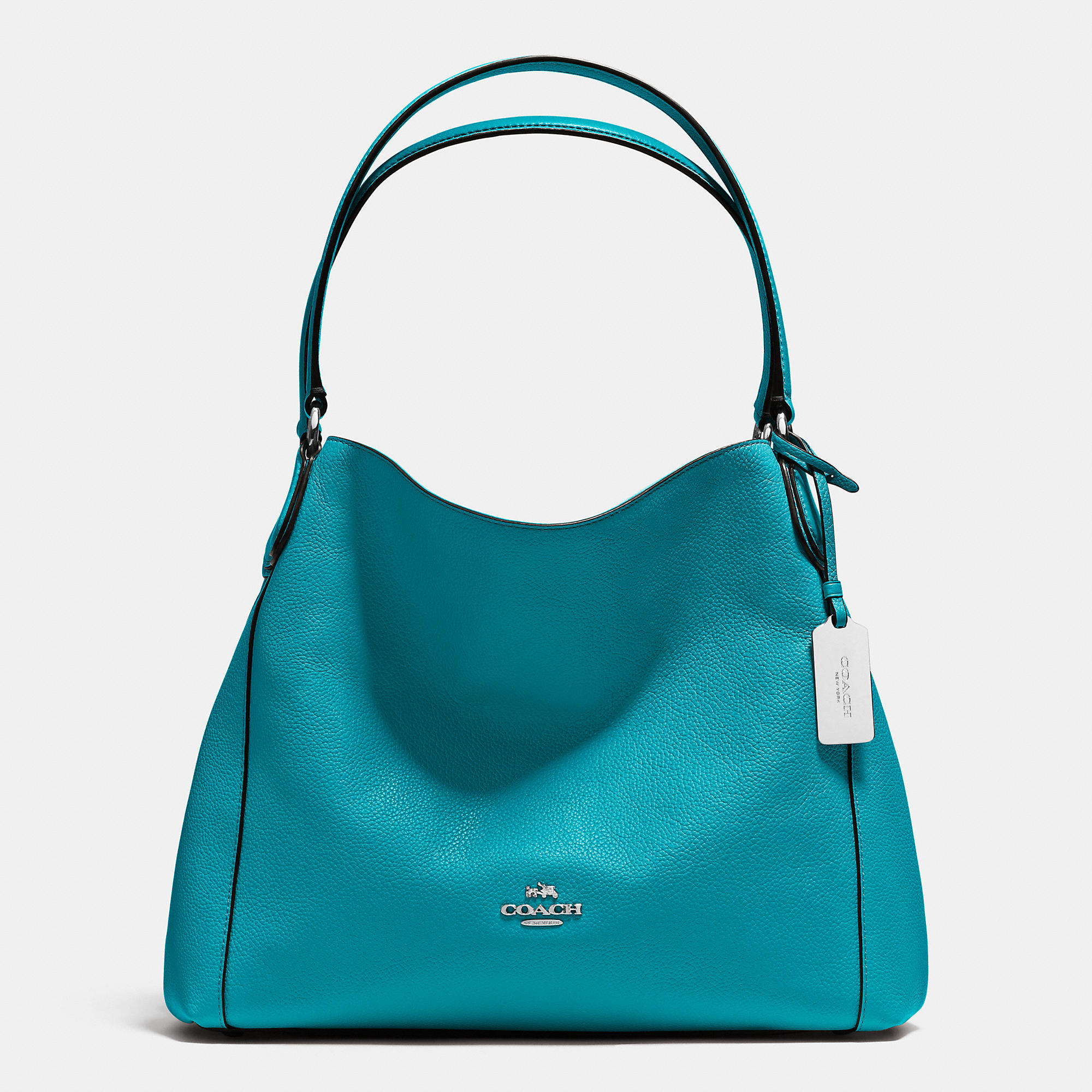 COACH Denim And Leather Blocked Edie 31 Shoulder Bag (medium Denim/brass)  Handbags in Blue