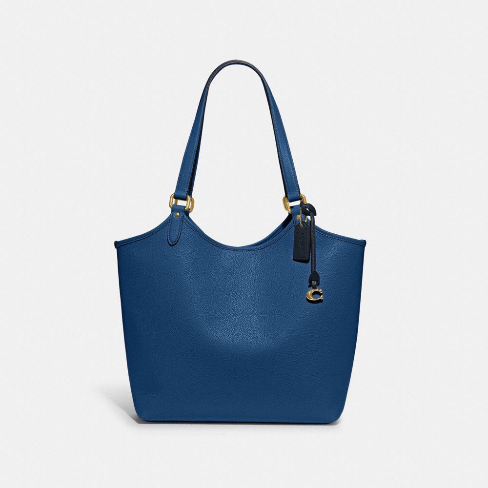 Coach Blue Leather Ombre Large Tote Bag With Drop In - Bunting