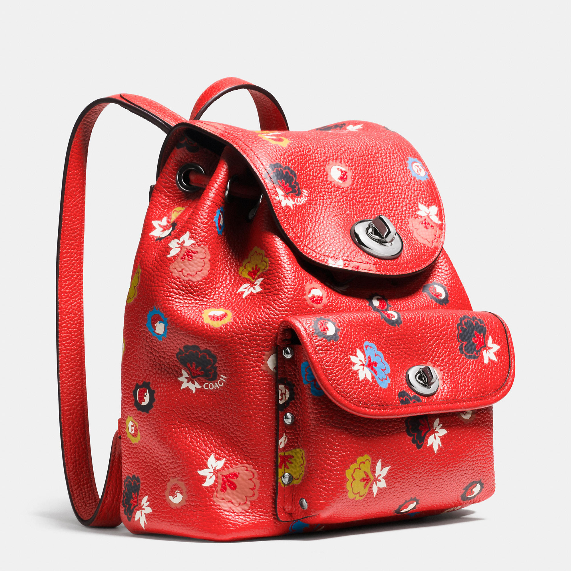 coach floral mini backpack