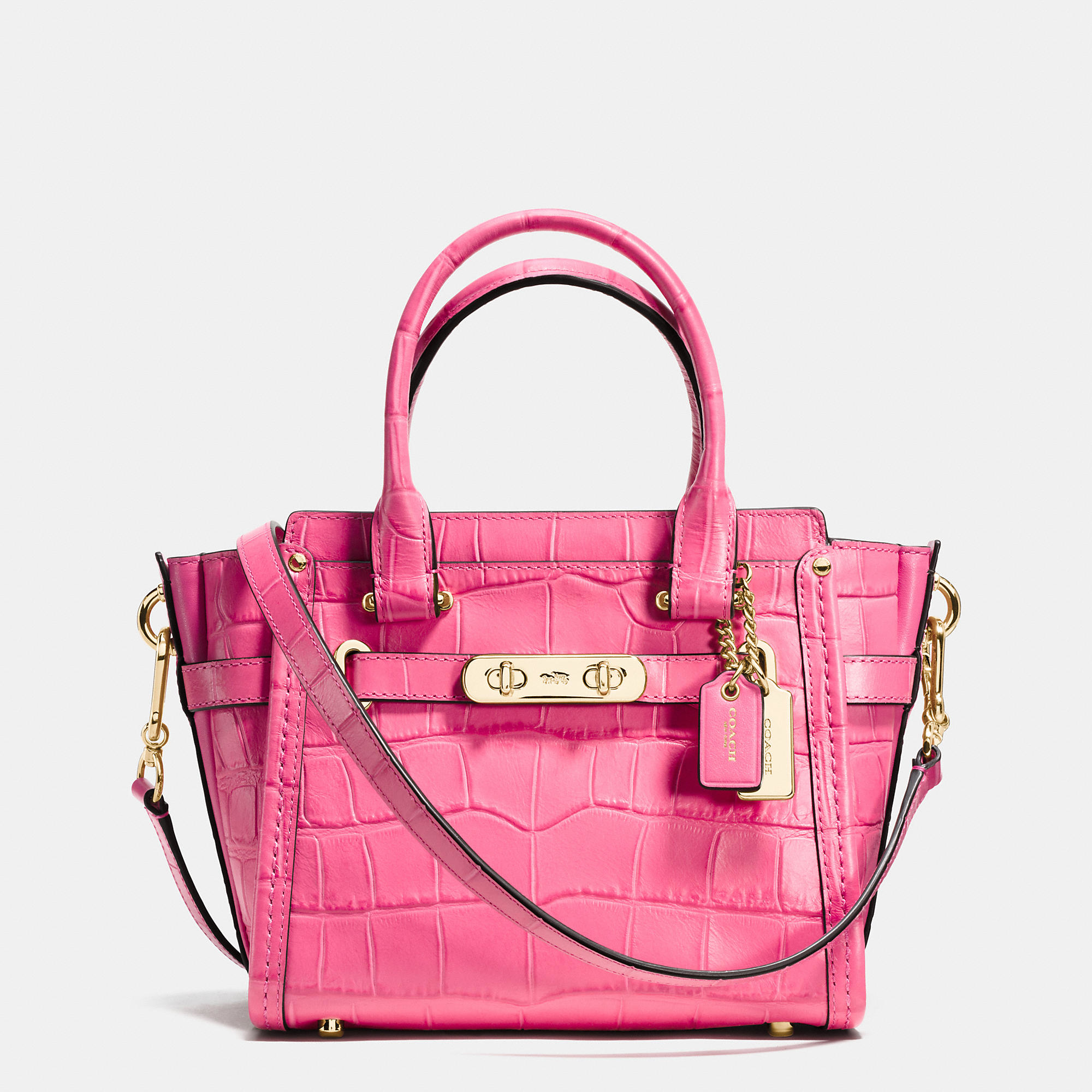 Signature sufflette leather handbag Coach Pink in Leather - 34259335