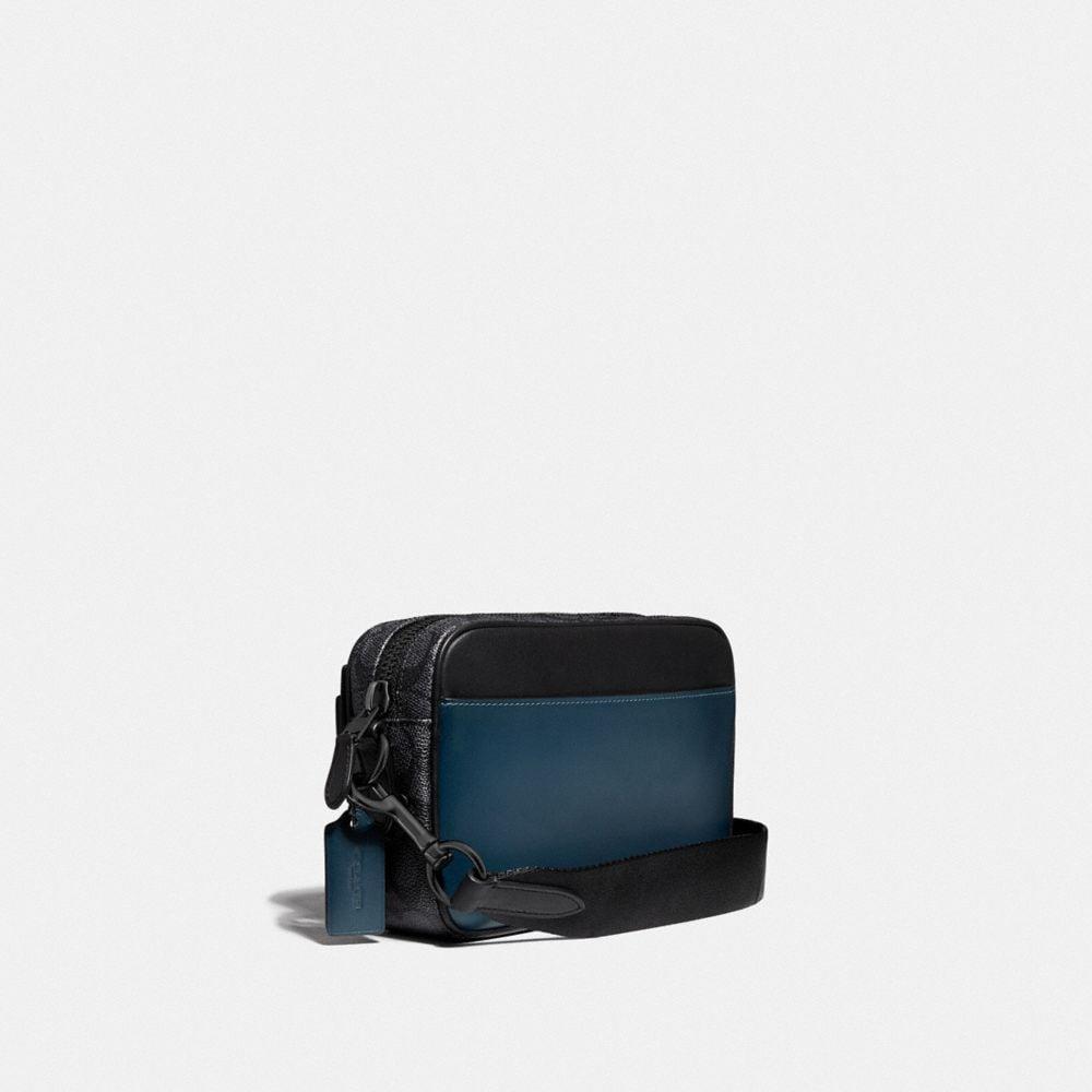 COACH Academy Crossbody With Signature Canvas Blocking in Blue for