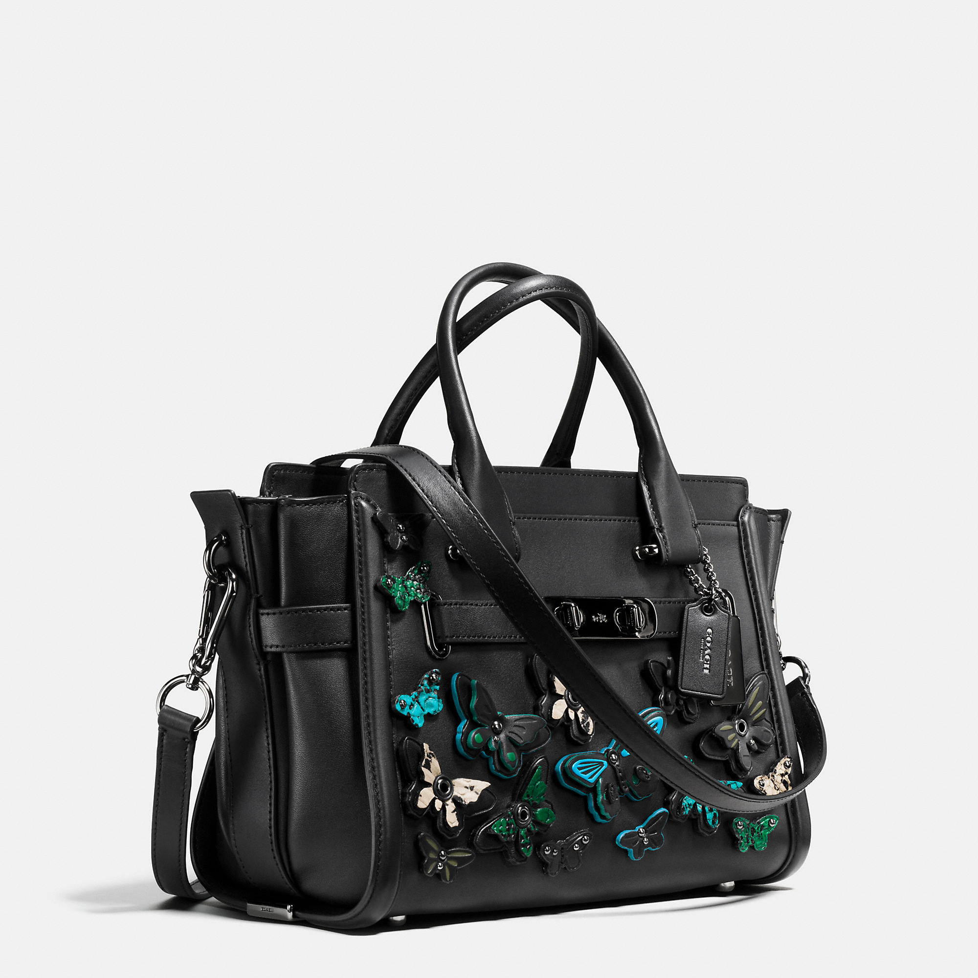 Coach Butterfly Applique Swagger 27 In Glovetanned Leather | Lyst