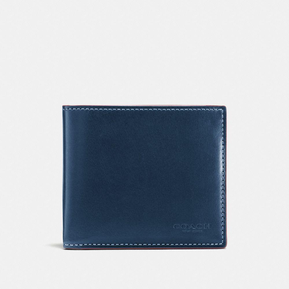 COACH Boxed Double Billfold Wallet in Blue for Men