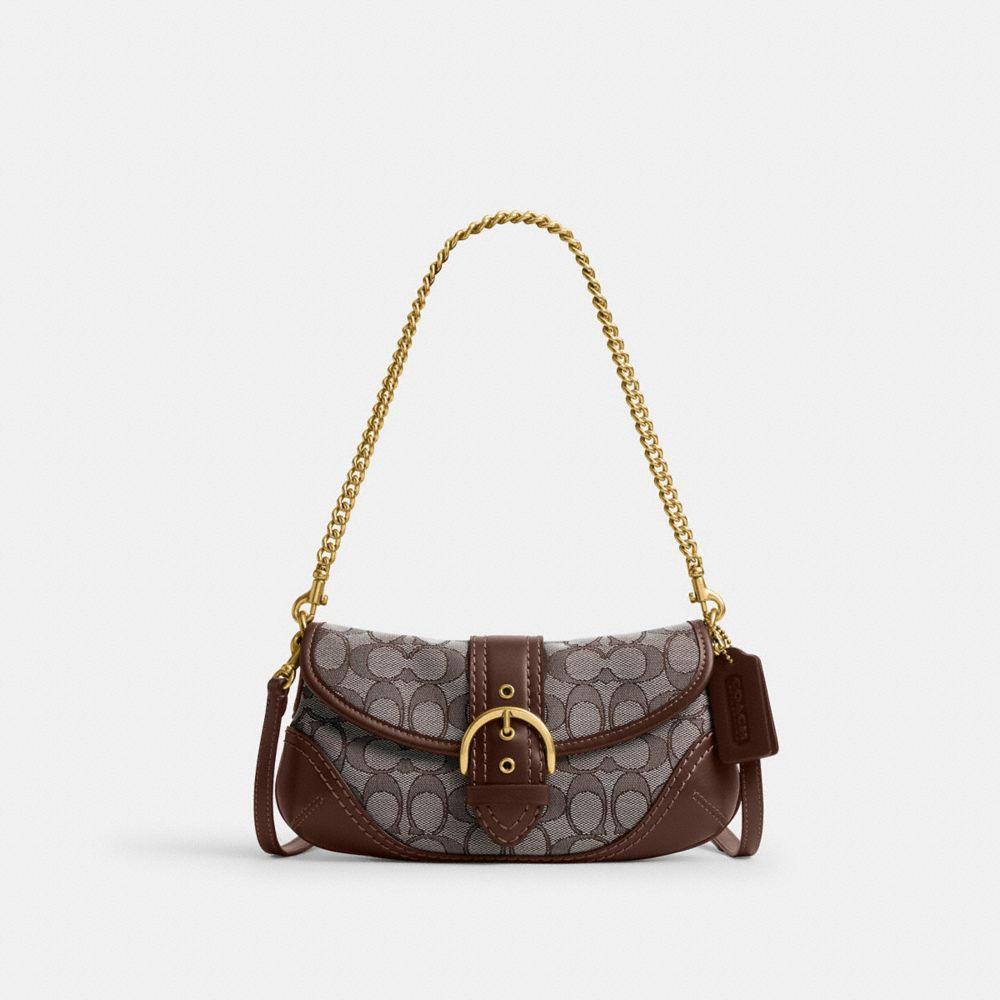 バッグ Coach Soho Signature Canvas Shoulder Bag COACH Soho Bag Signature Jacquard Shoulder Bag CJ814 Brown Multi