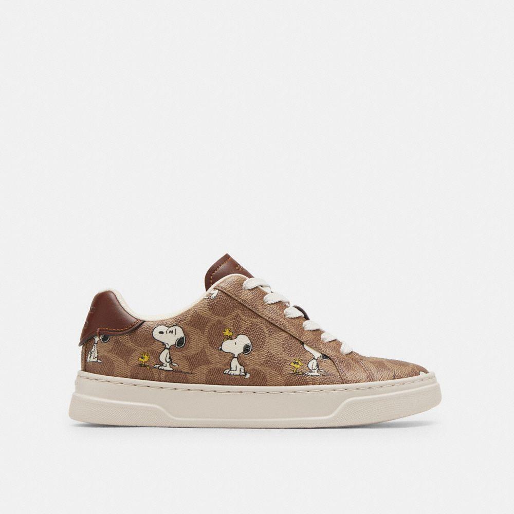 COACH X Peanuts High Line Sneaker In Signature Canvas With Snoopy