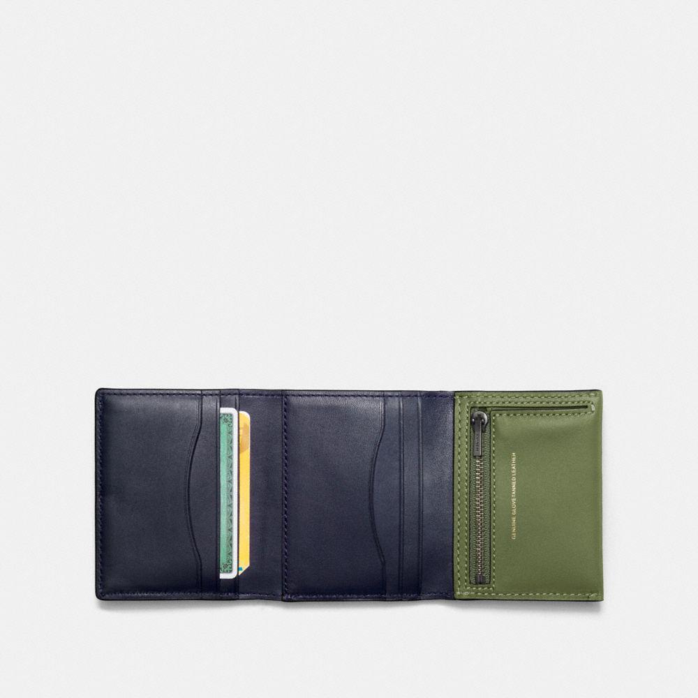 COACH Leather Small Trifold Wallet in Green | Lyst