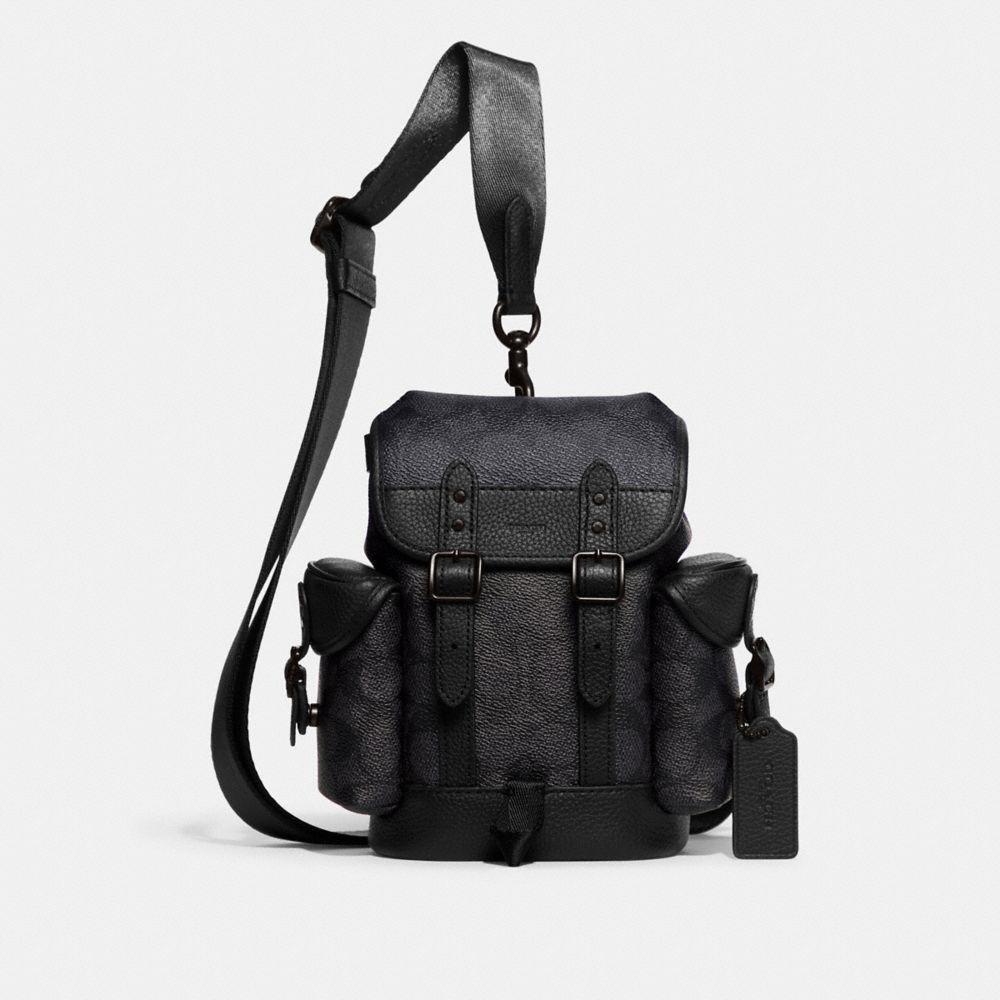 COACH Hitch Backpack 13 In Signature Canvas in Black for Men Lyst