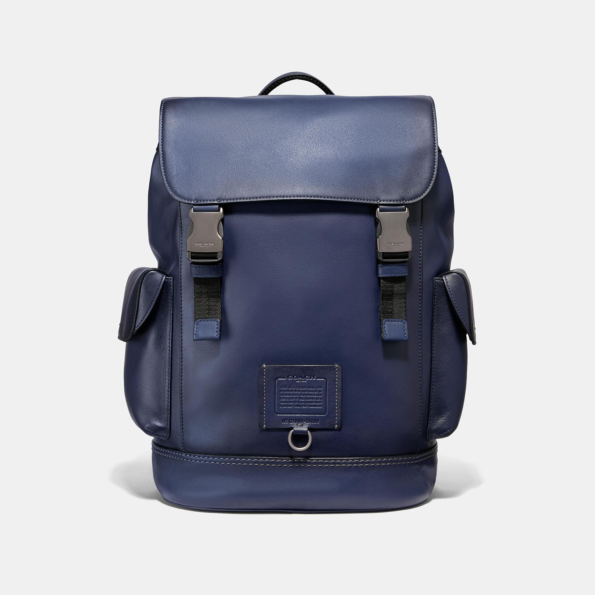 COACH Leather Rivington Backpack in Blue for Men - Lyst