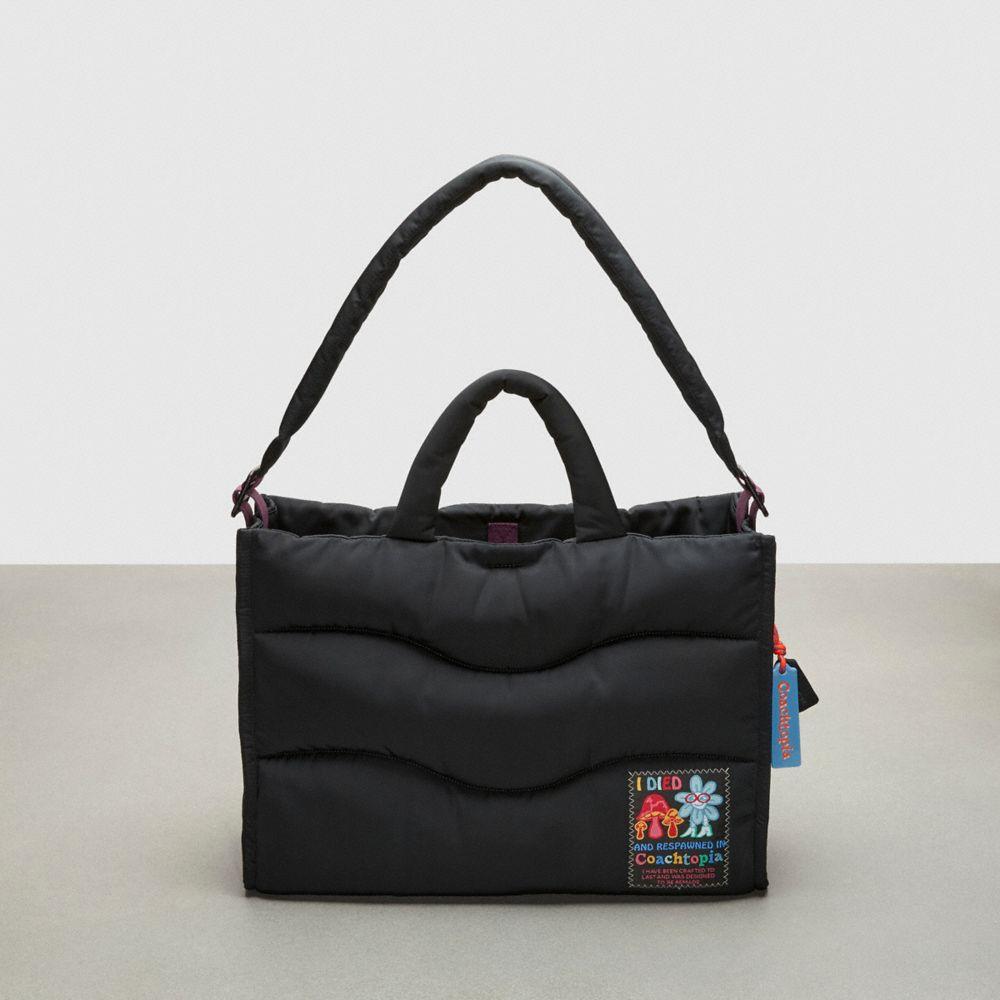 Coach Coachtopia Wavy Crossbody Wallet Bag in Black Pebble Leather