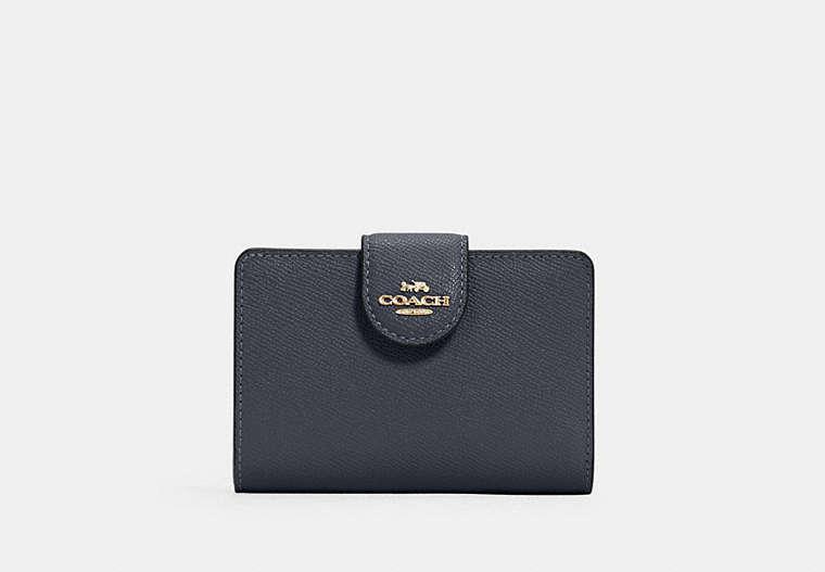 Coach medium corner zip wallet black sales