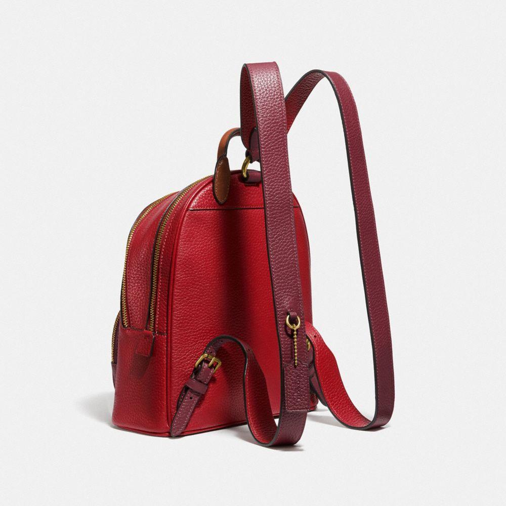 COACH Leather Carrie Backpack In Colorblock in Red - Lyst