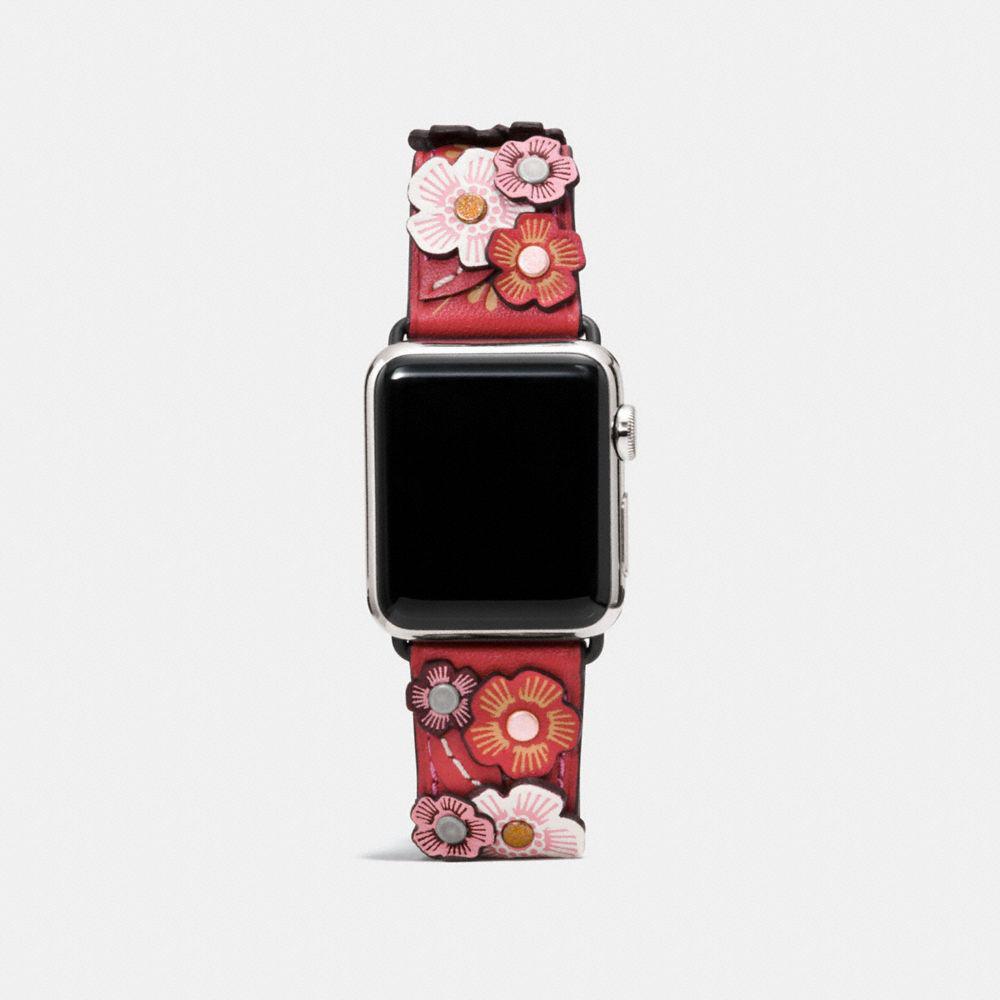 COACH Apple Watch® Strap With Tea Rose in Red | Lyst