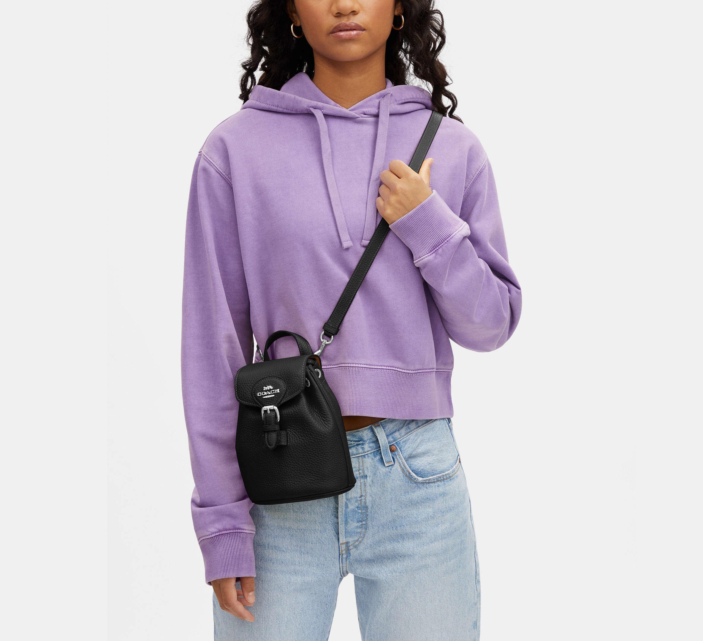 coach elle backpack black Compass 10L Vegan Leather Monogram Mini  ELLE Travel From ELLE. Coach Disney X Elle Backpack