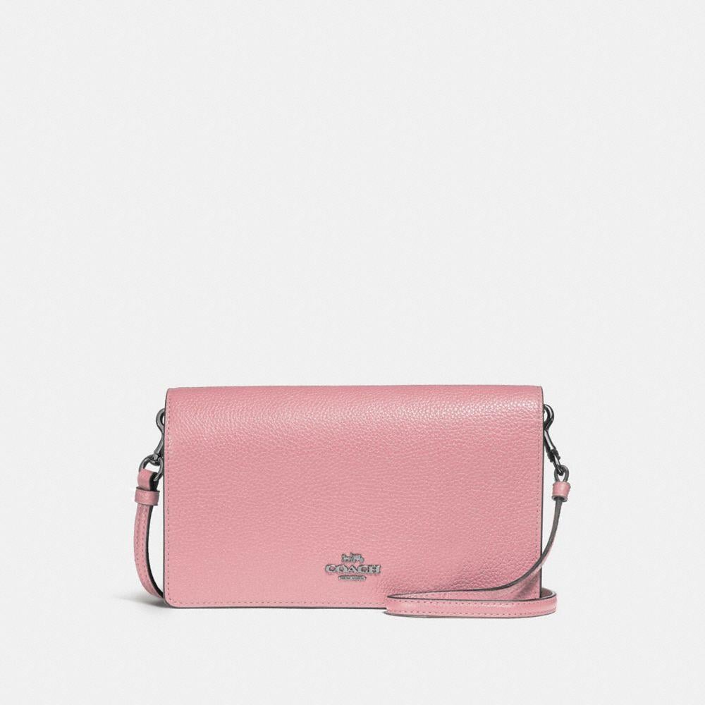 Pink coach purse crossbody or shoulder bag with gold... - Depop
