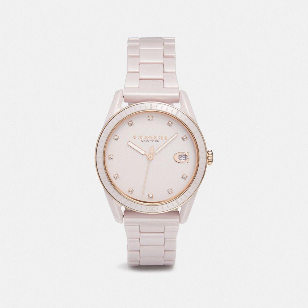 coach pink ceramic watch