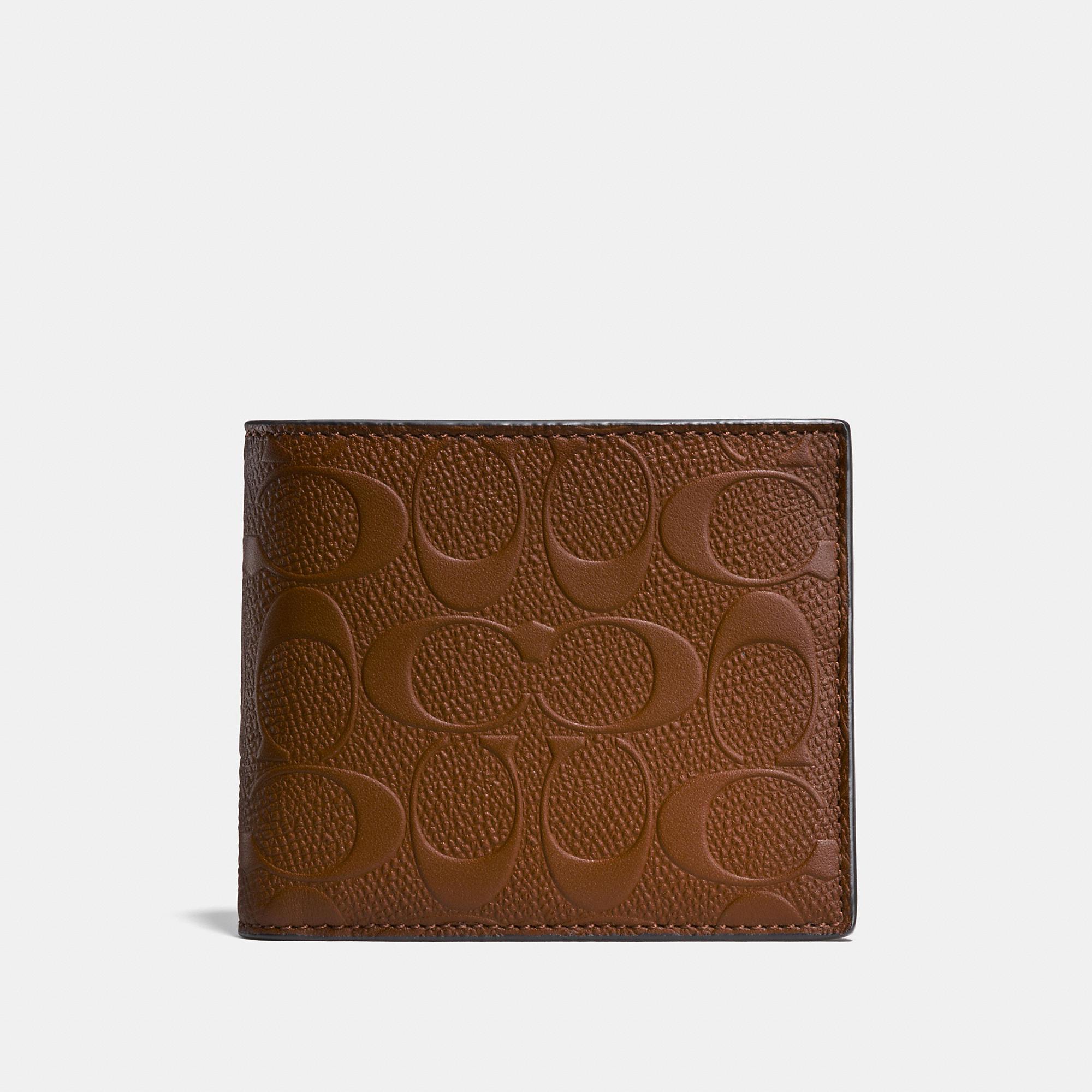 COACH 3-in-1 Wallet In Signature Leather in Brown for Men | Lyst