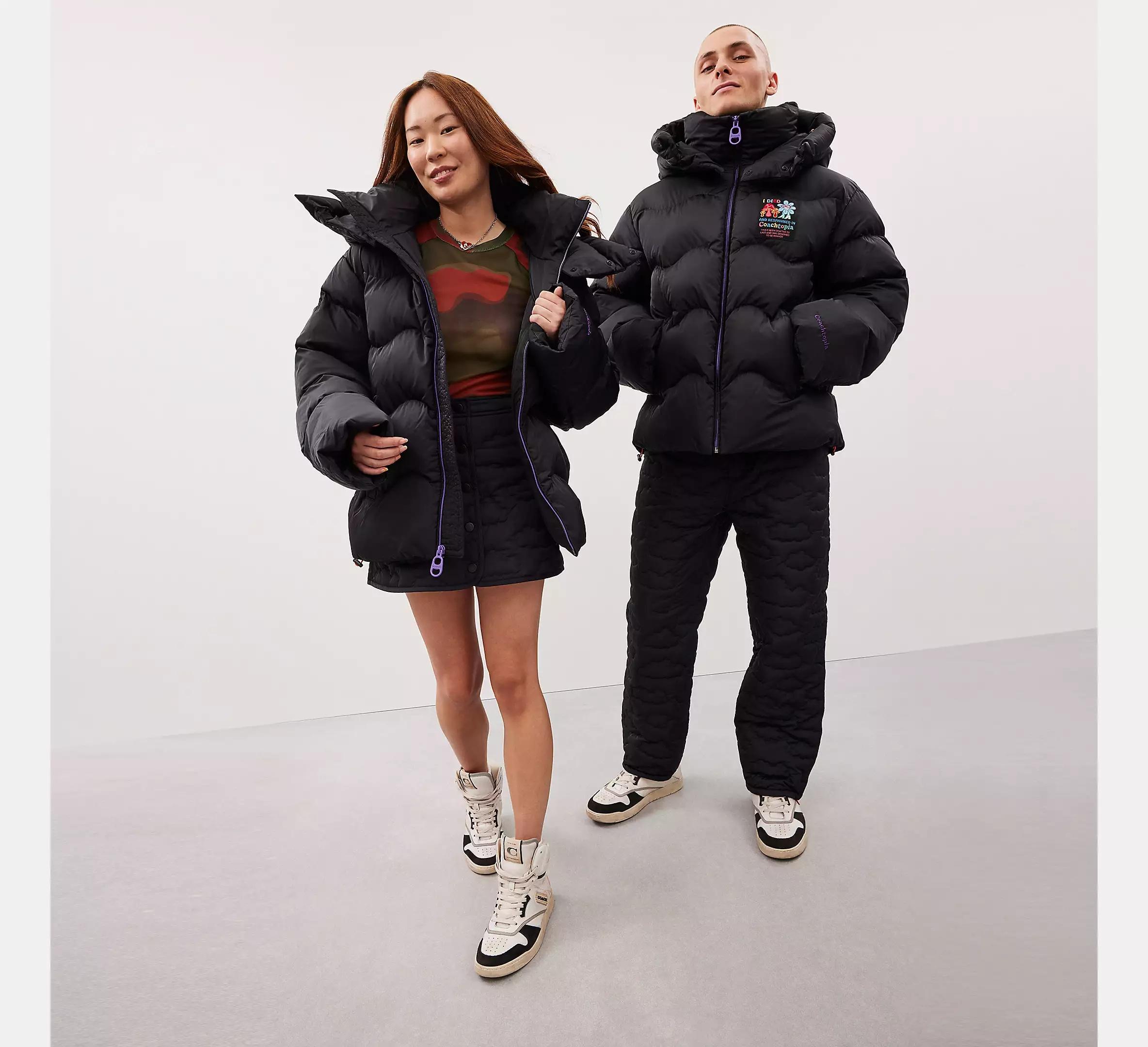 Coach Black Puffer Jacket Coach Signature Short Puffer Black