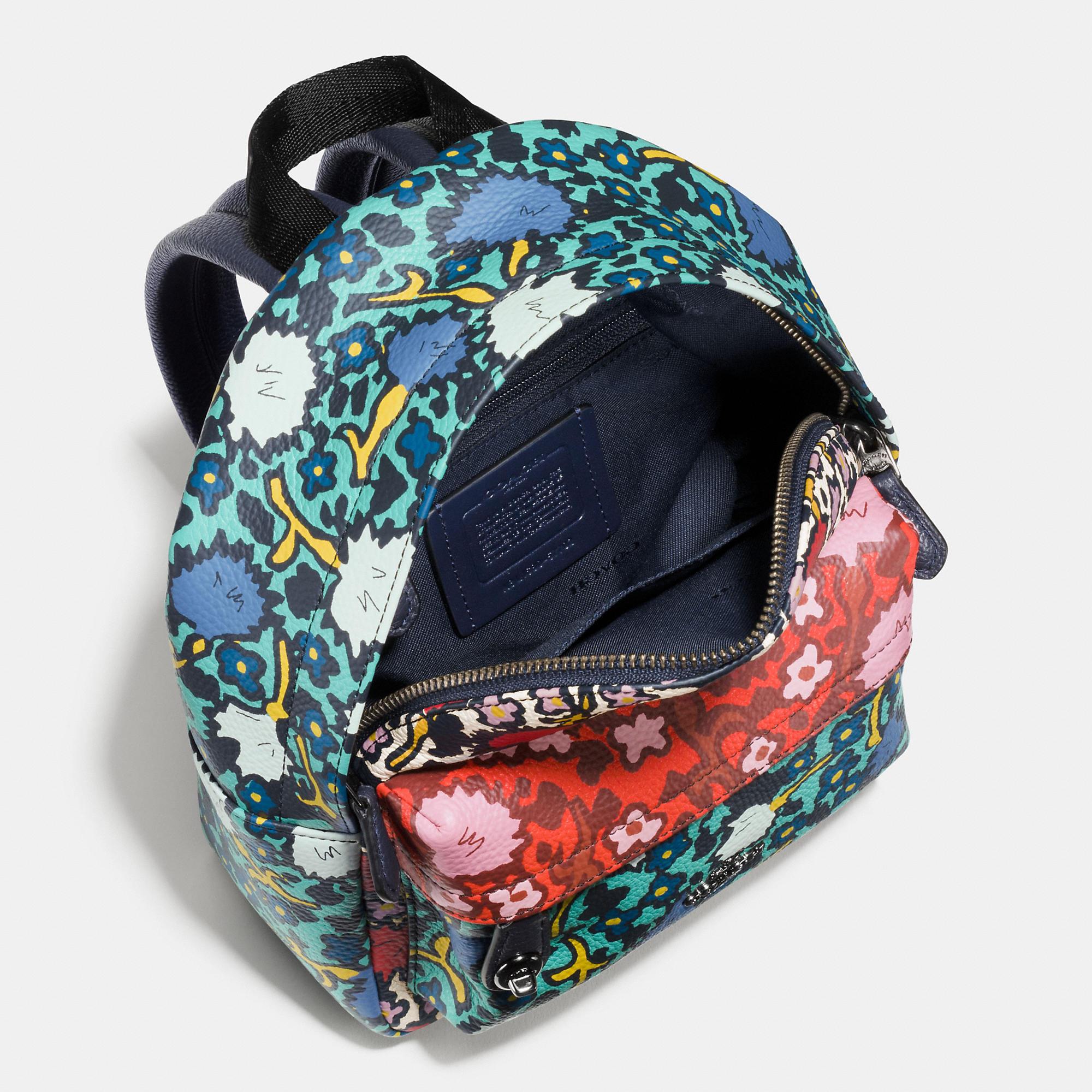 coach floral mini backpack