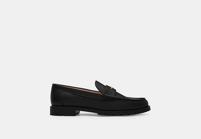 COACH Leather Slip-On Loafers in Black | Lyst