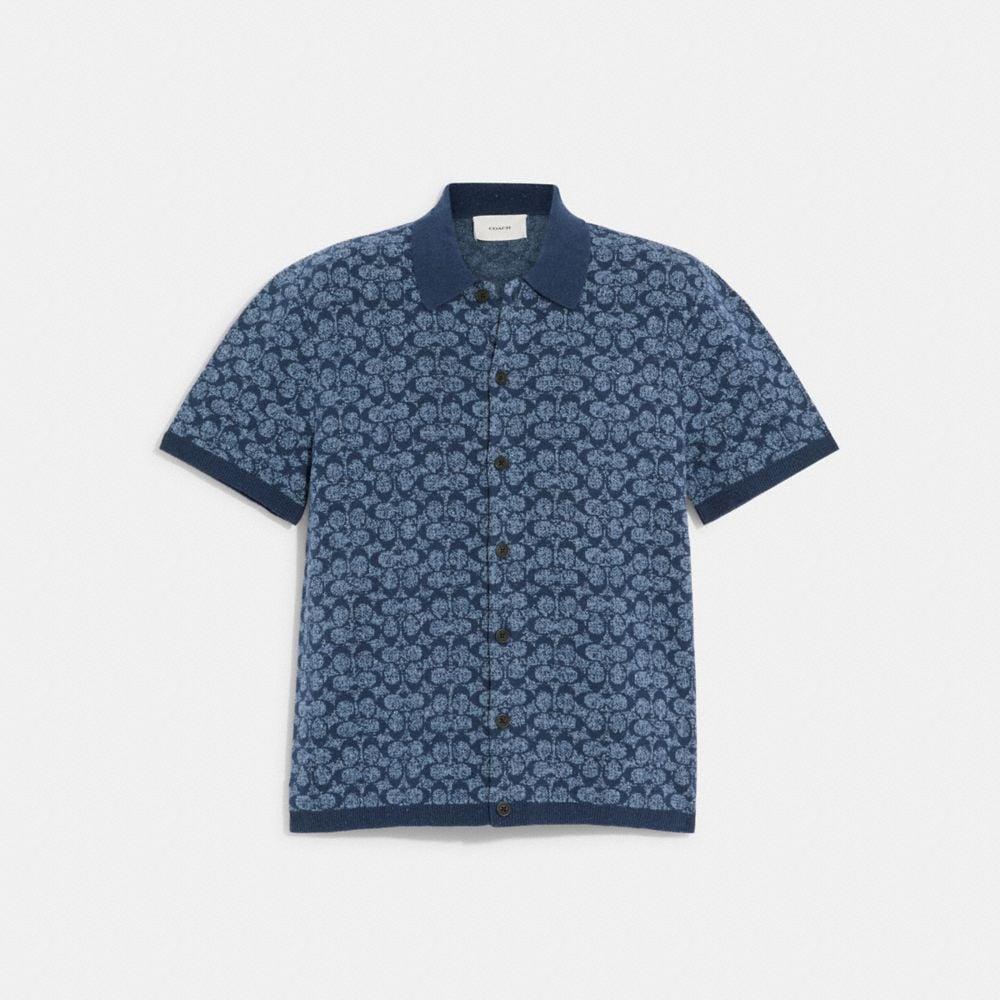 COACH Signature Polo in Blue for Men | Lyst