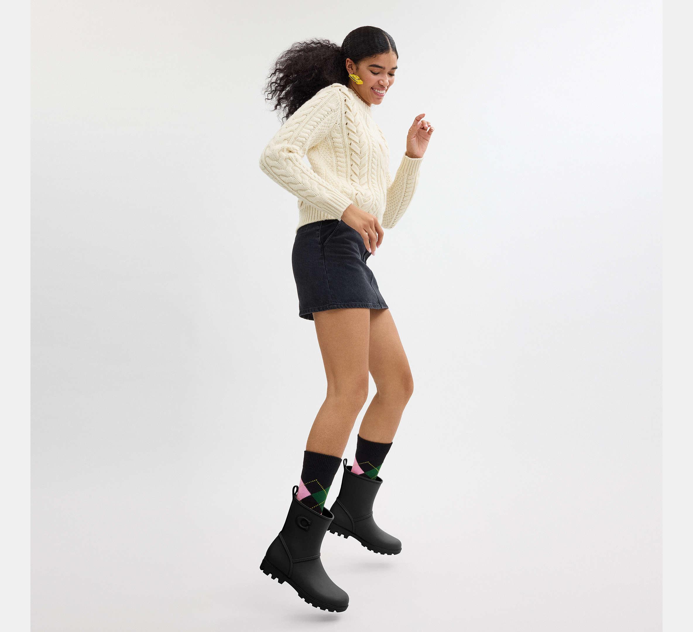 Knee High Coach Ryder Boot COACH Wellington Boots Ryder In Black