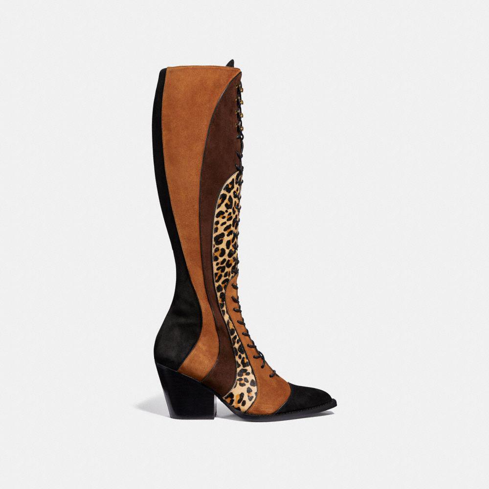 coach leopard booties