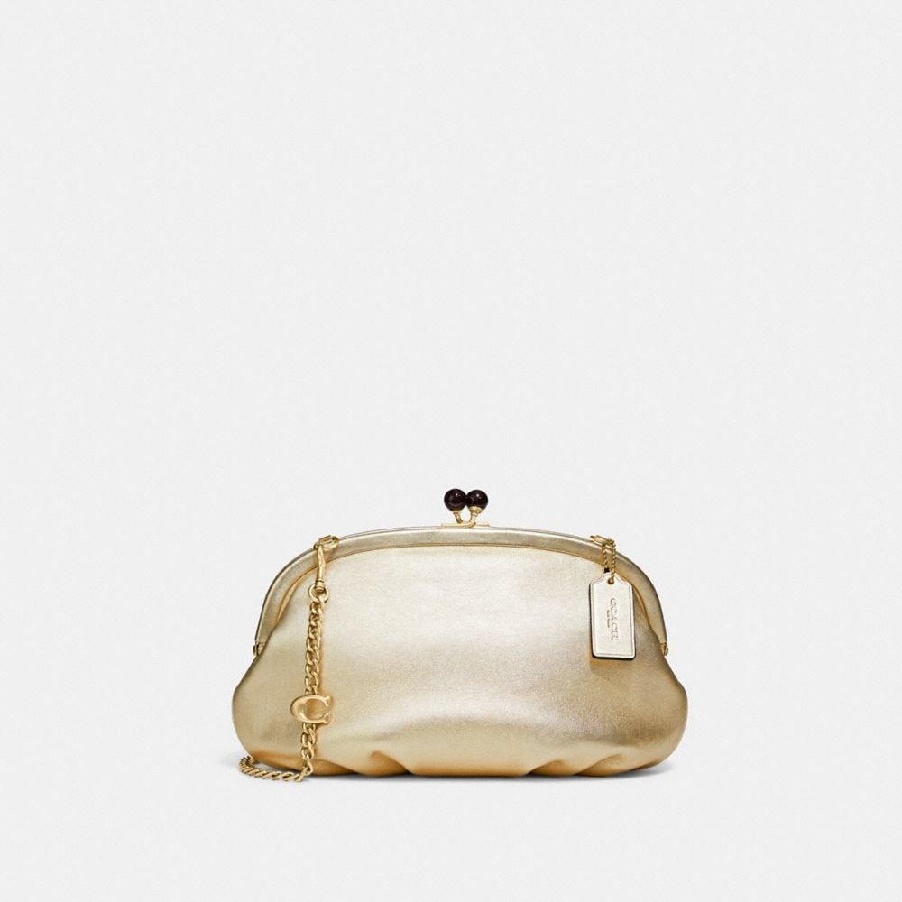 COACH Soft Kisslock Clutch in Metallic | Lyst