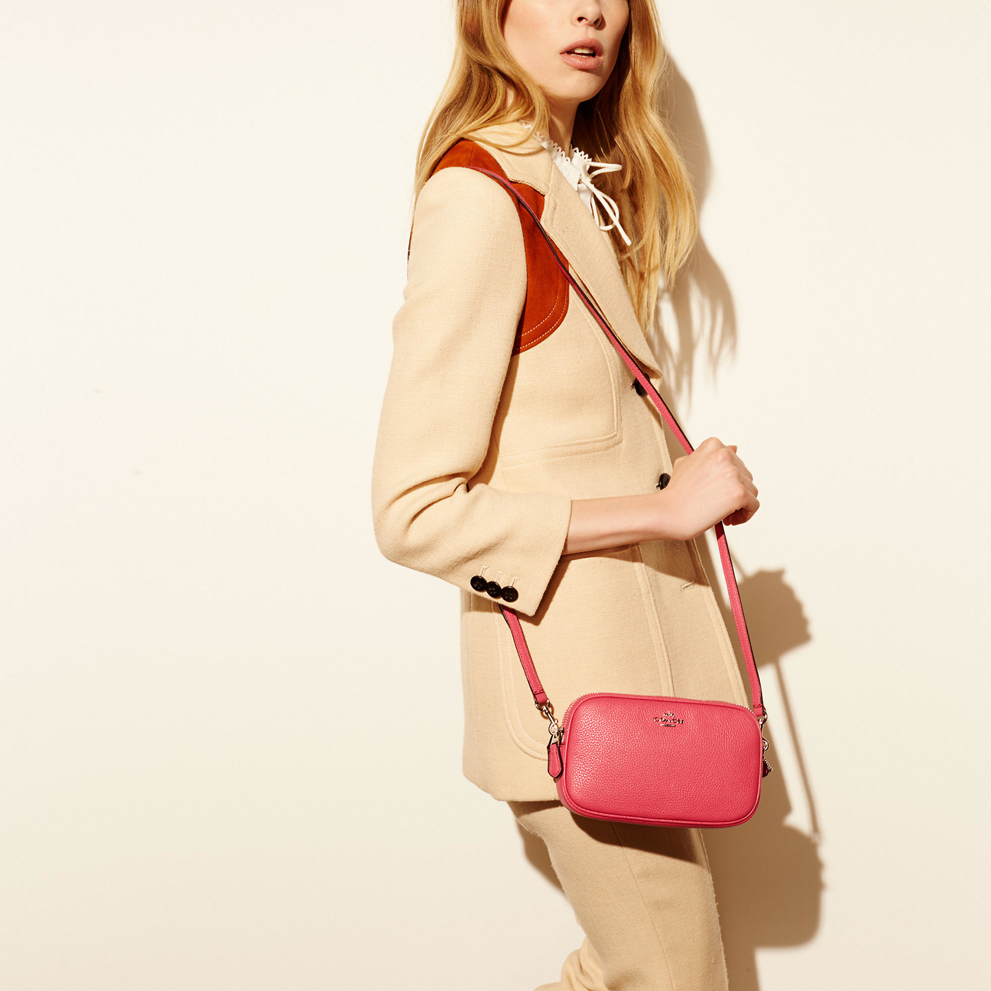 coach pebbled crossbody clutch